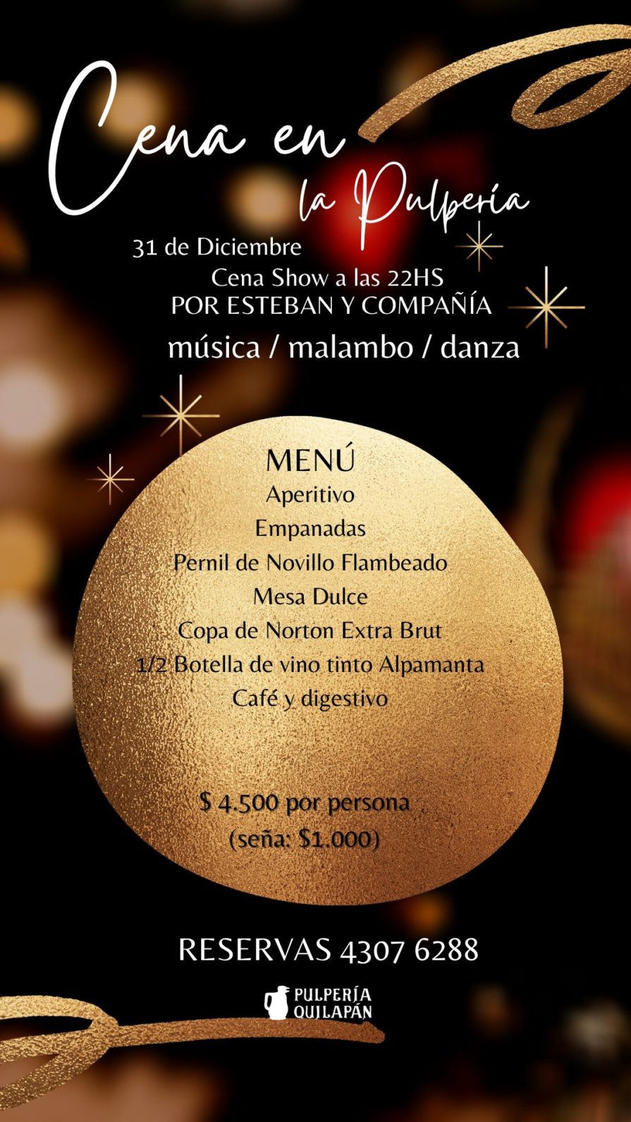 Cena en la Pulpería 31 de diciembre 2020