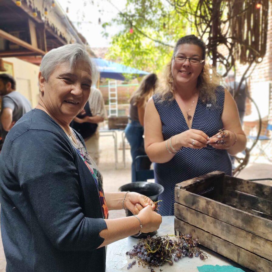 Uvas y vino patero en la Pulpería Quilapán
